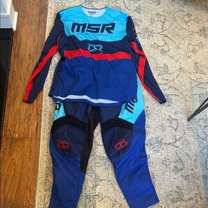 MSR Men's Blue and Red Racing Suit